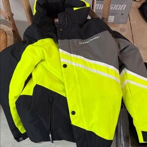 Youth Snowmobile jacket Choko Design Neon Yellow and Black Jacket